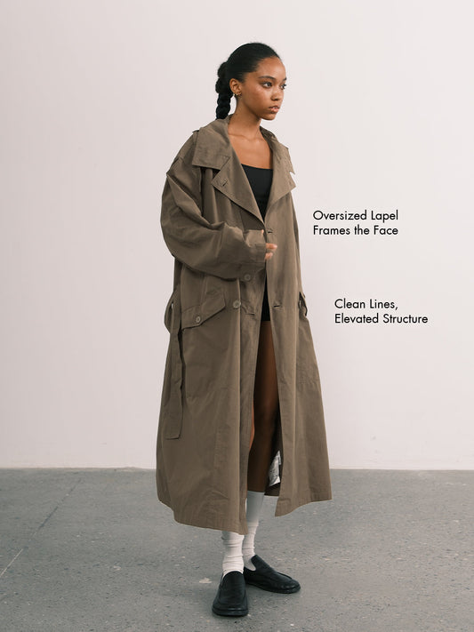 Cotton Oversized Trench Coat