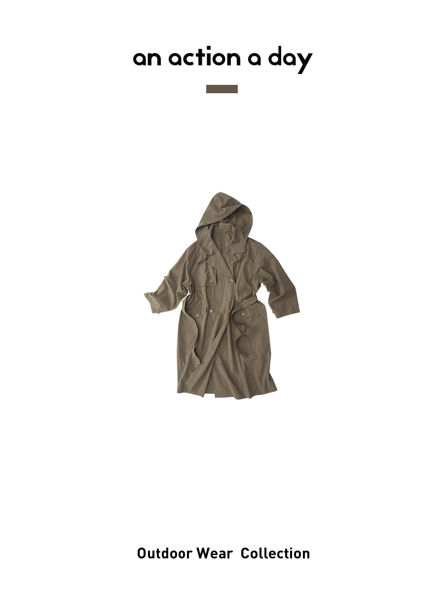 Bawełniany oversize'owy płaszcz typu trencz